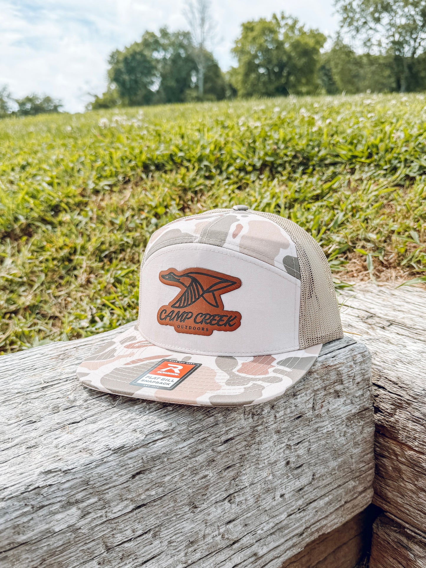 Richardson 168P 7-Panel Harvest Duck Camo/Sandstone
